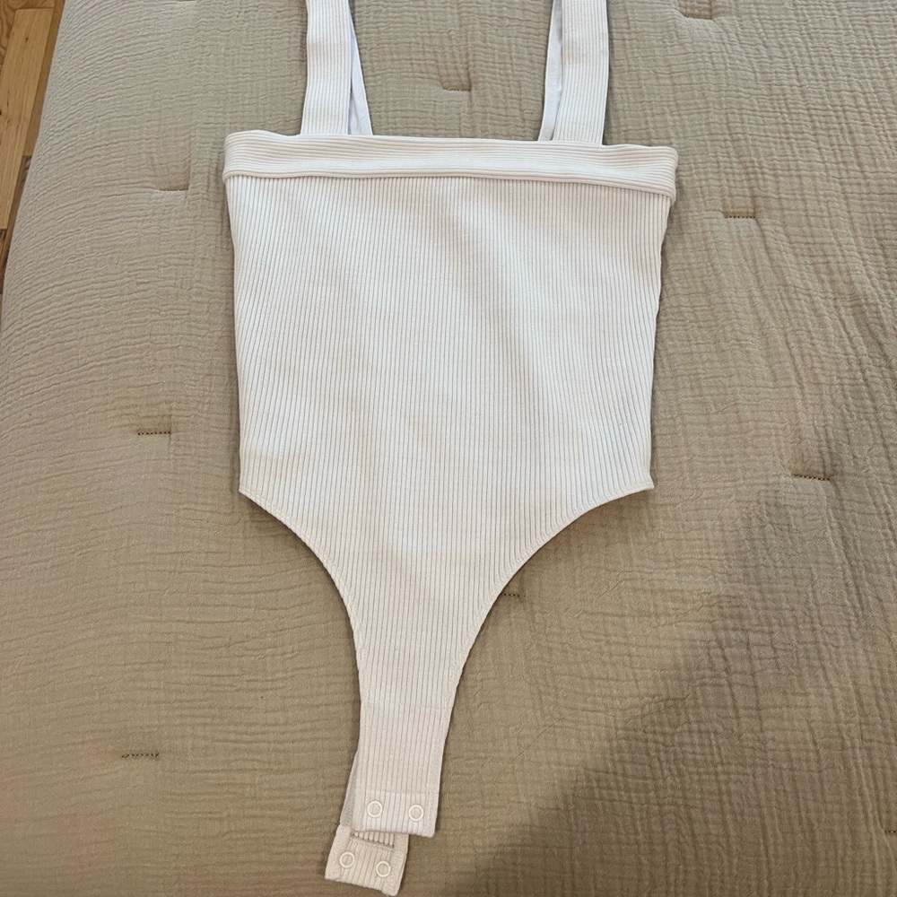 Vince White Bodysuit Minimalist Design